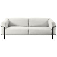 2,5-SITZER in Cord Weiss  - Weiss/Schwarz, Design, Textil/Metall (216/67/96cm) - Johann Jakob