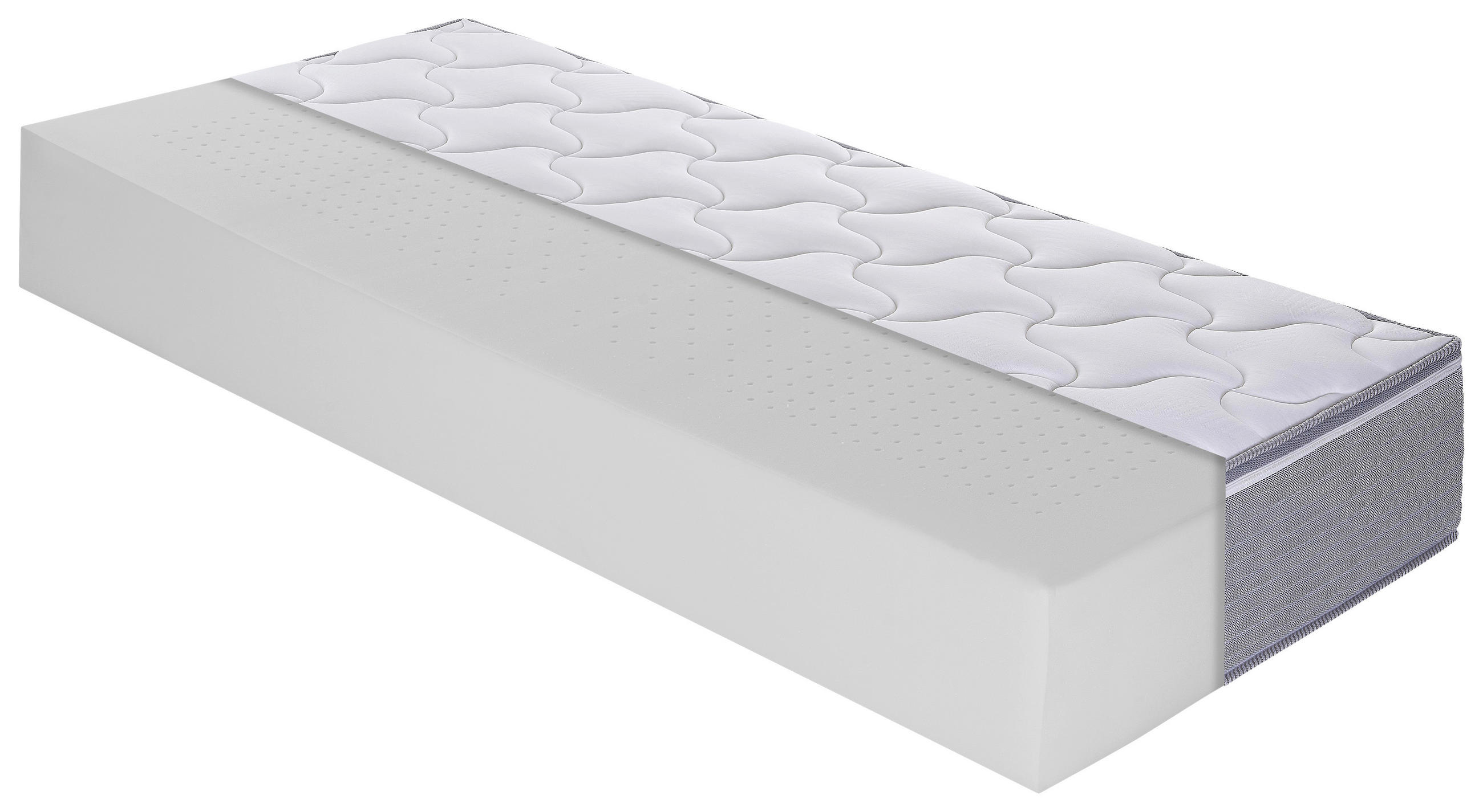 VISCOMATRATZE 90/200 cm Höhe ca. 30 cm  - Hellgrau/Weiß, Basics, Textil (90/200cm) - MID.YOU