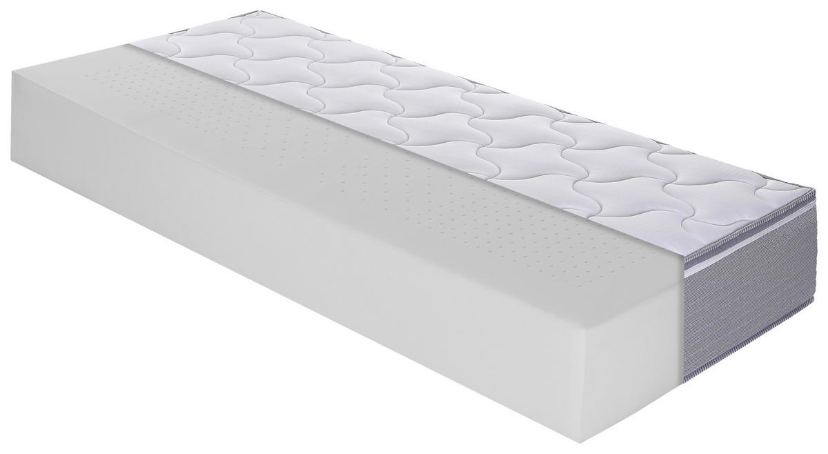 VISCOMATRATZE 90/200 cm Höhe ca. 30 cm  - Hellgrau/Weiß, Basics, Textil (90/200cm) - MID.YOU