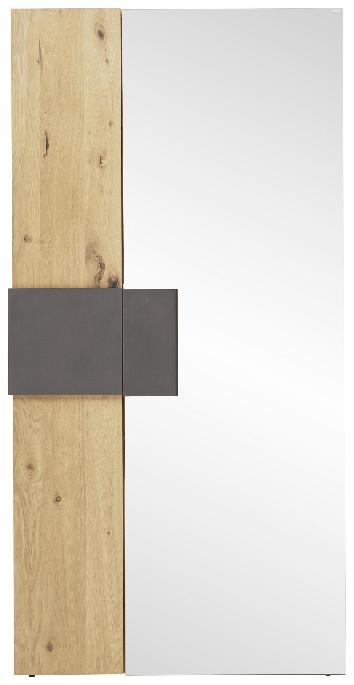 GARDEROBENSCHRANK  in 97,2/194/43,5 cm  - Eichefarben/Anthrazit, Natur, Glas/Holz (97,2/194/43,5cm) - Voglauer