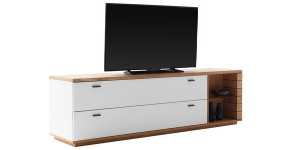 LOWBOARD in 201/60/50 cm - Wildeiche/Anthrazit, Design, Glas/Holz (201/60/50cm) - Novel
