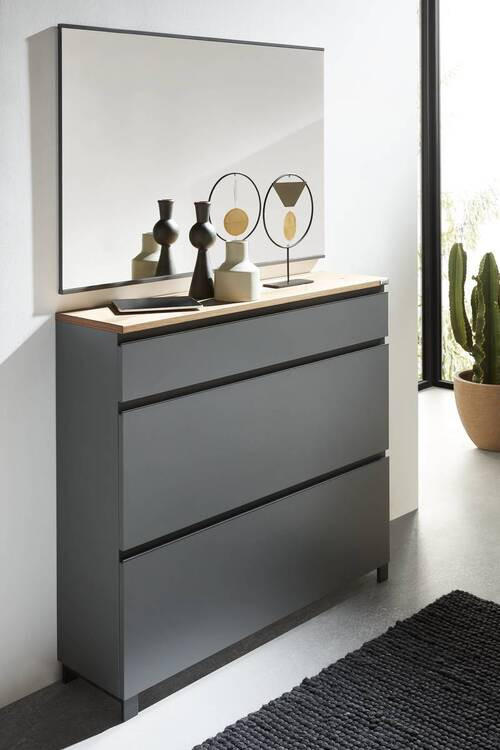 GARDEROBE 3-teilig in 205/195/31 cm - Eichefarben/Anthrazit, Design, Holz/Holzwerkstoff (205/195/31cm) - Dieter Knoll