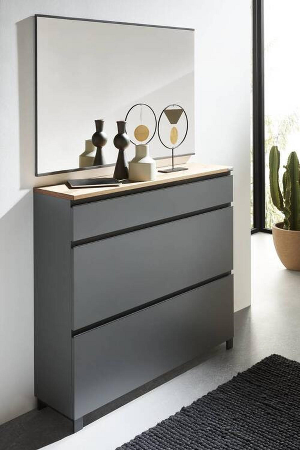 GARDEROBE 3-teilig  in 205/195/31 cm  - Eichefarben/Anthrazit, Design, Holz/Holzwerkstoff (205/195/31cm) - Dieter Knoll