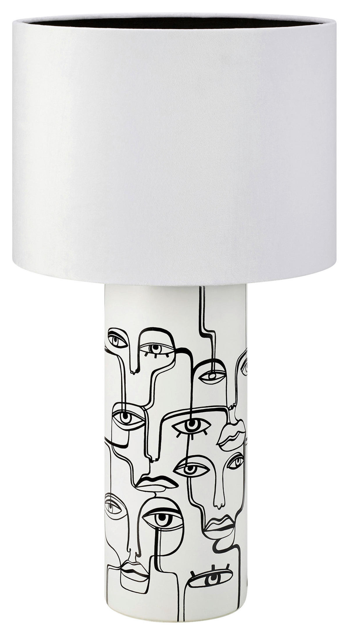 TISCHLEUCHTE - Schwarz/Weiß, Basics, Keramik/Textil (34/61,5cm) - Markslöjd