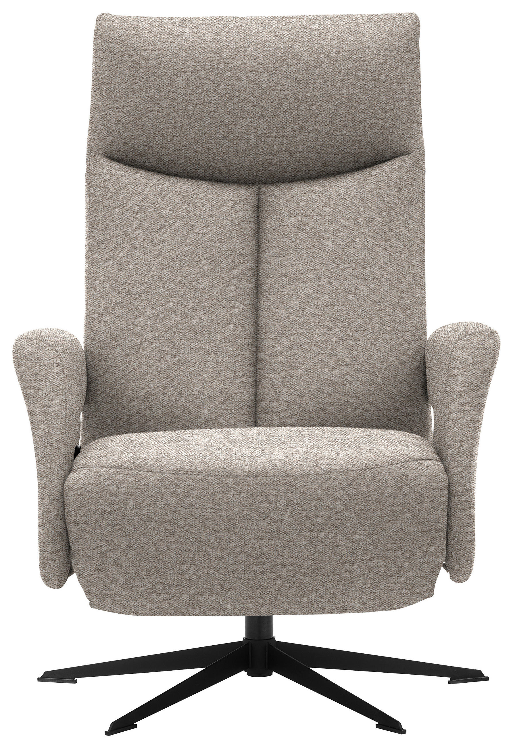 RELAXSESSEL Webstoff Relaxfunktion    - Hellbraun/Schwarz, Design, Textil/Metall (74/105/82cm) - Welnova