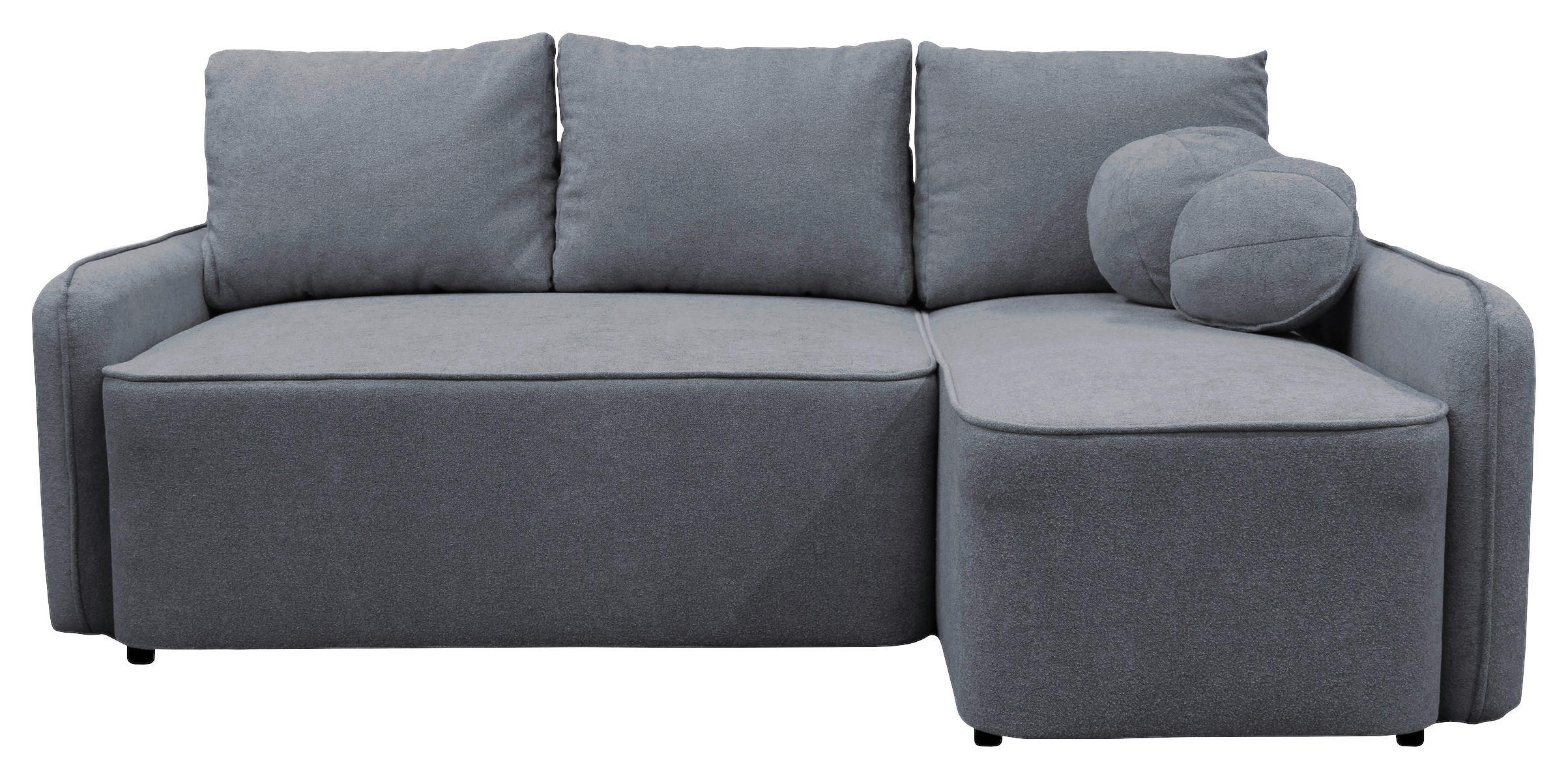 ECKSOFA Grau Struktur, Bouclé  - Schwarz/Grau, Design, Kunststoff/Textil (209/143cm) - MID.YOU