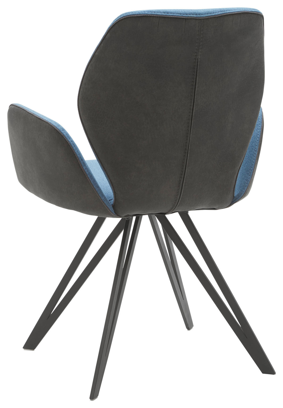 ARMLEHNSTUHL  in Eisen Webstoff, Mikrofaser  - Blau/Anthrazit, Design, Textil/Metall (62/91/59cm) - Valnatura