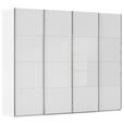 SCHWEBETÜRENSCHRANK  in Weiß  - Chromfarben/Weiß, KONVENTIONELL, Glas/Holzwerkstoff (271/223/68cm) - Novel