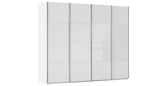 SCHWEBETÜRENSCHRANK  in Weiß  - Chromfarben/Weiß, KONVENTIONELL, Glas/Holzwerkstoff (271/223/68cm) - Novel