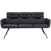 SITZBANK Metall, Leder Schwarz  - Schwarz, Design, Leder/Metall (185/91/70cm) - Dieter Knoll
