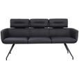 SITZBANK 185/91/70 cm  in Schwarz  - Schwarz, Design, Leder/Metall (185/91/70cm) - Dieter Knoll
