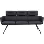 SITZBANK 185/91/70 cm  in Schwarz  - Schwarz, Design, Leder/Metall (185/91/70cm) - Dieter Knoll