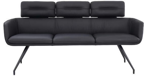 SITZBANK 185/91/70 cm  in Schwarz  - Schwarz, Design, Leder/Metall (185/91/70cm) - Dieter Knoll
