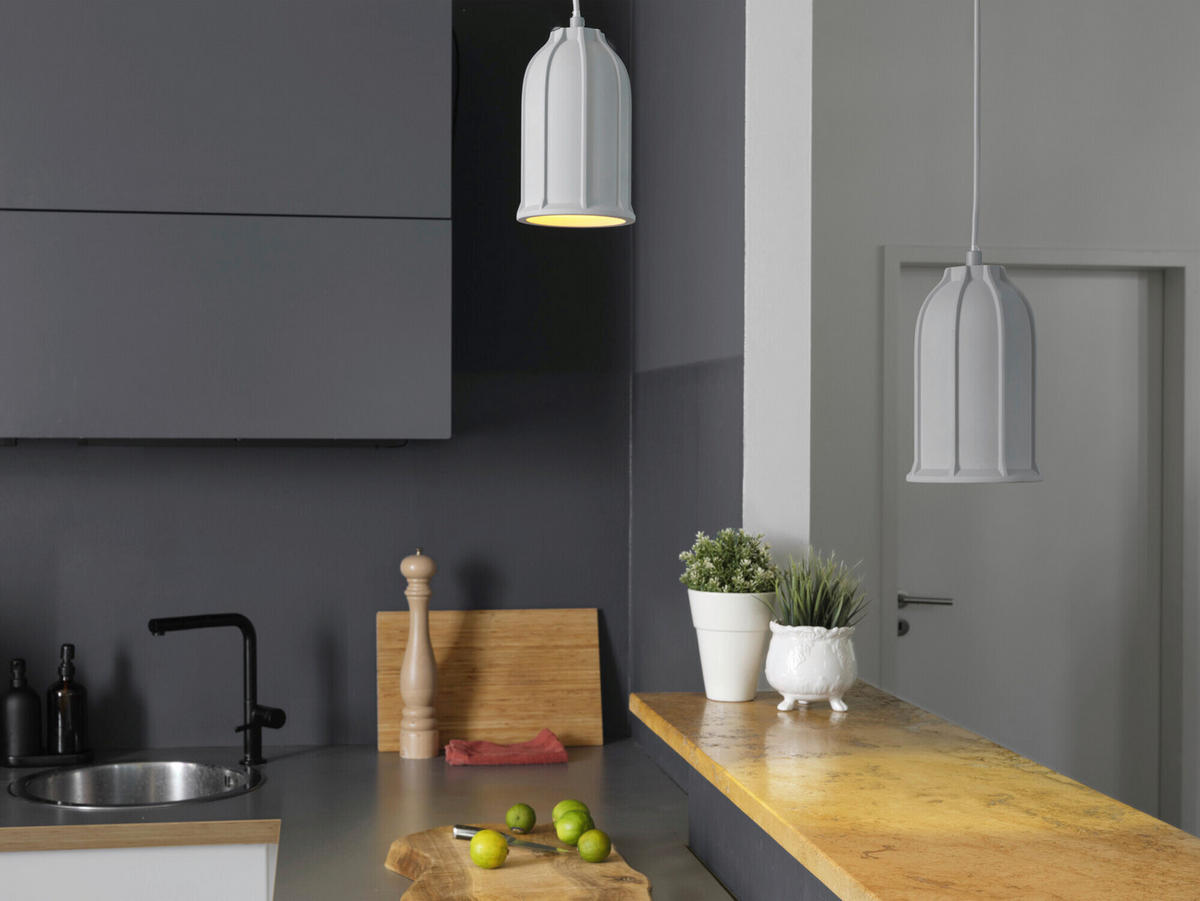 HÄNGELEUCHTE 11.5/123.5 cm  - Dunkelgrau, Basics, Stein/Metall (11.5/123.5cm) - Osram