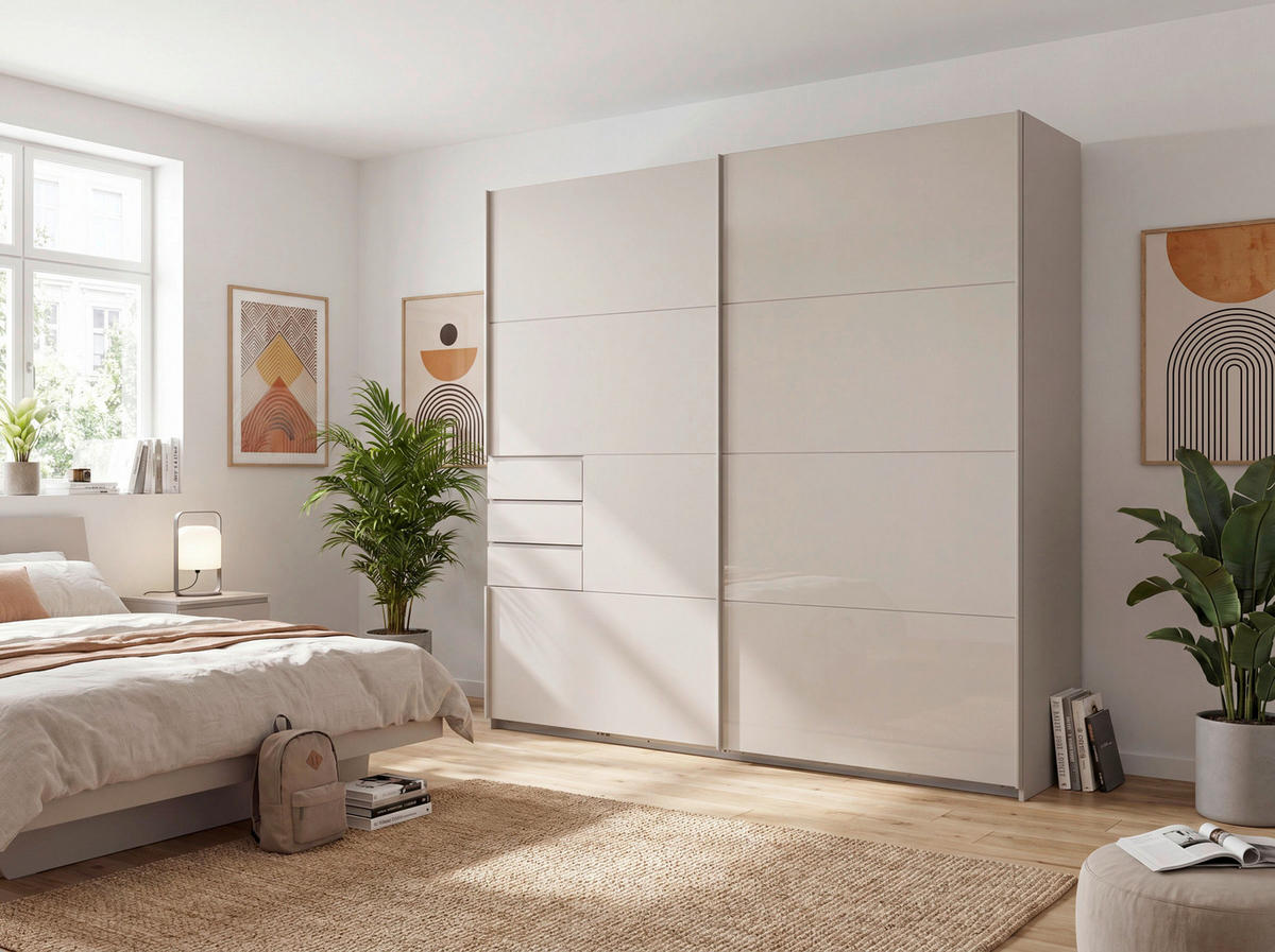 SCHIEBETÜRENSCHRANK 225/210/64 cm Kaschmir  - Kaschmir, Modern, Holzwerkstoff/Metall (225/210/64cm) - P & B