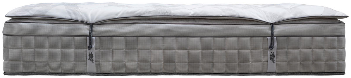 TASCHENFEDERKERNMATRATZE 200/200 cm Höhe ca. 40 cm  - Weiss/Grau, Basics, Textil (200/200cm) - Livetastic
