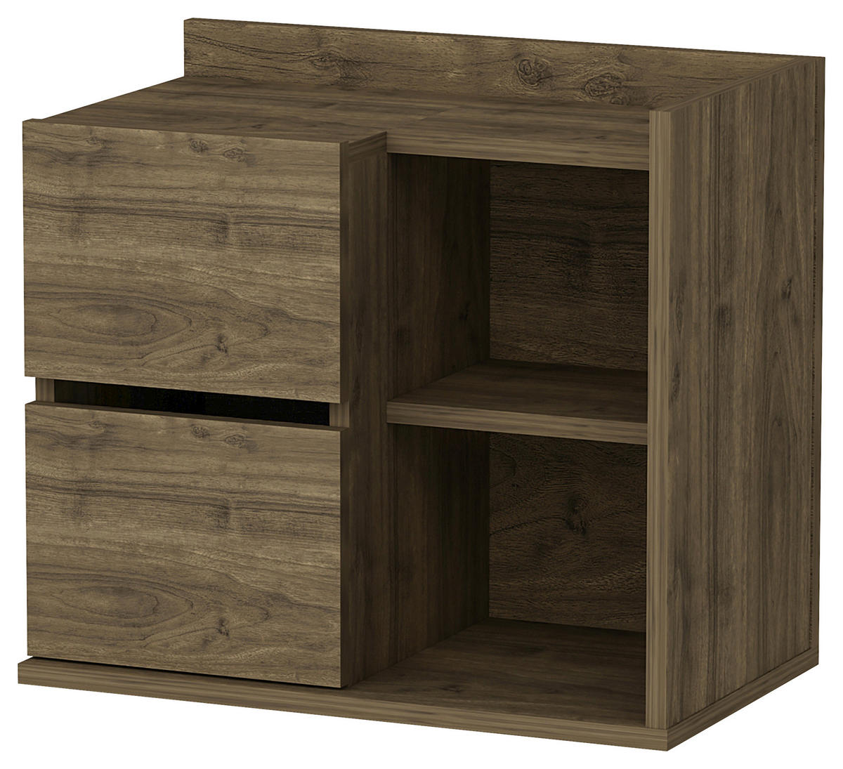 NOČNÍ STOLEK, barvy vlašských ořechů, 60/53,2/35 cm - barvy vlašských ořechů, Design, kompozitní dřevo (60/53,2/35cm) - MID.YOU