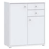 COMMODE  in Weiss  - couleur d'aluminium/blanc, Design, matériau de bois (73,7/85,5cm)