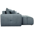 ECKSOFA in Velours Blau  - Blau/Schwarz, KONVENTIONELL, Kunststoff/Textil (168/298cm) - Carryhome