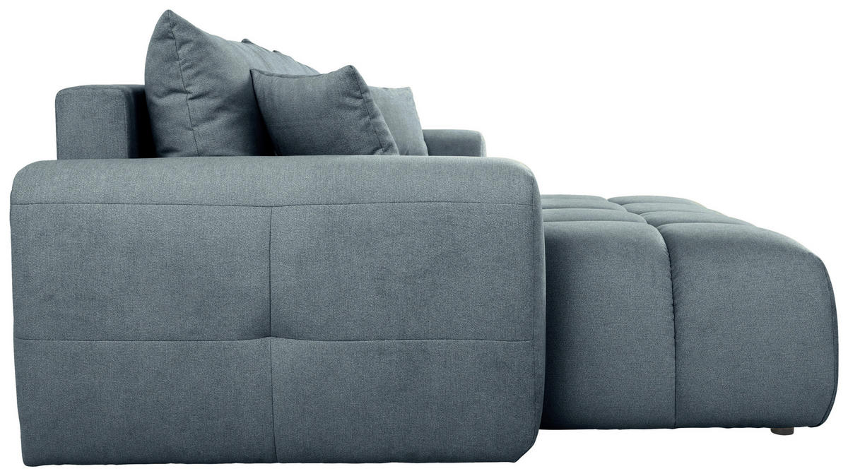 ECKSOFA in Velours Blau  - Blau/Schwarz, Konventionell, Kunststoff/Textil (168/298cm) - Carryhome