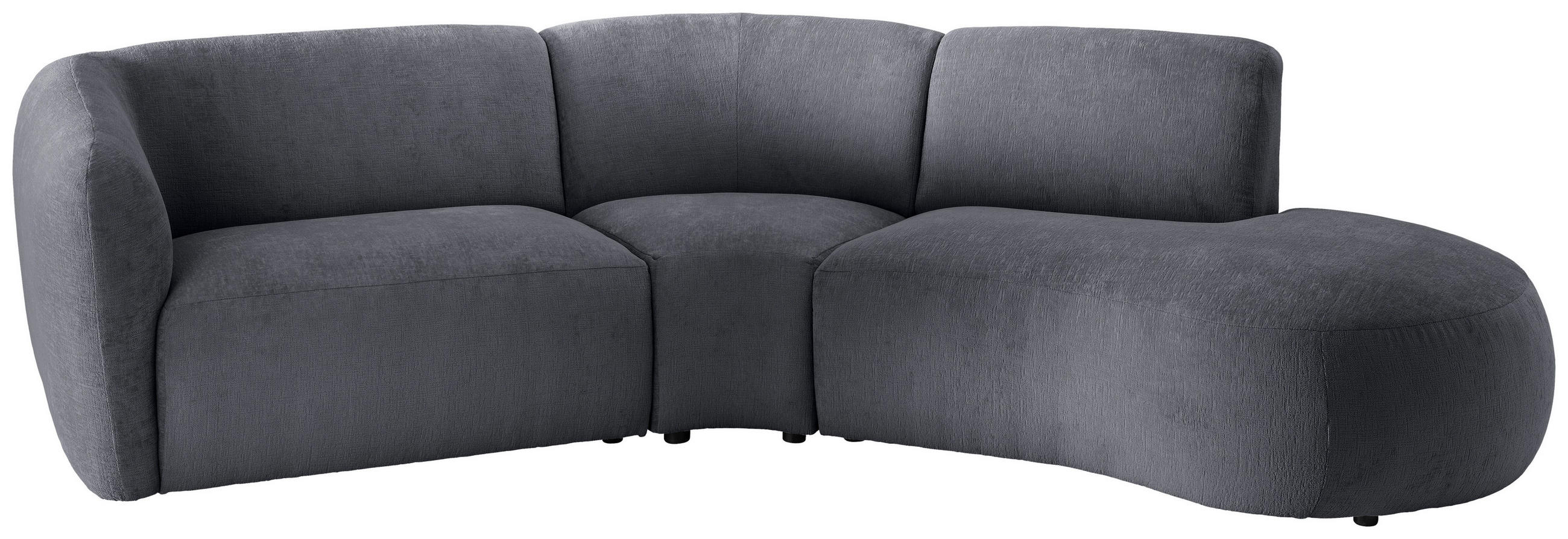 ECKSOFA Anthrazit Mikrofaser - Anthrazit/Schwarz, MODERN, Kunststoff/Textil (276/182cm) - Livetastic