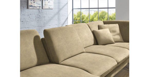 WOHNLANDSCHAFT in Velours Cappuccino - Schwarz/Cappuccino, Design, Textil/Metall (180/344/208cm) - Dieter Knoll
