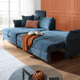 ECKSOFA in Chenille Blau  - Blau/Schwarz, KONVENTIONELL, Textil/Metall (291/153cm) - Hom`in