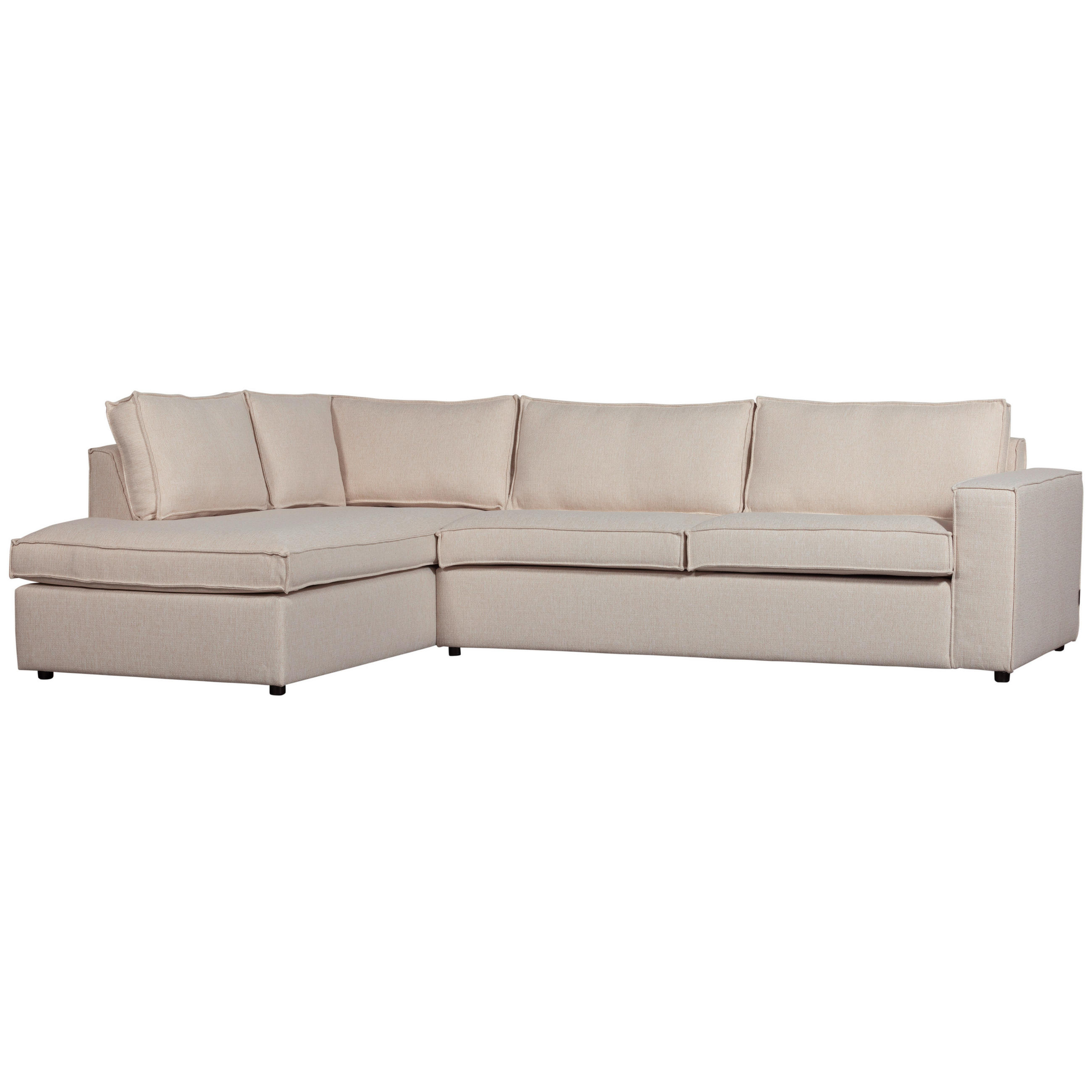 ECKSOFA in Webstoff Naturfarben  197/283 cm  - Schwarz/Naturfarben, Design, Kunststoff/Textil (197/283cm) - Livetastic