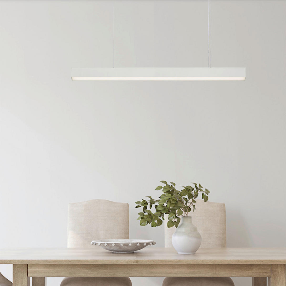 LED-HÄNGELEUCHTE Luci 120/120/6 cm  - Weiß, Design, Metall (120/120/6cm)