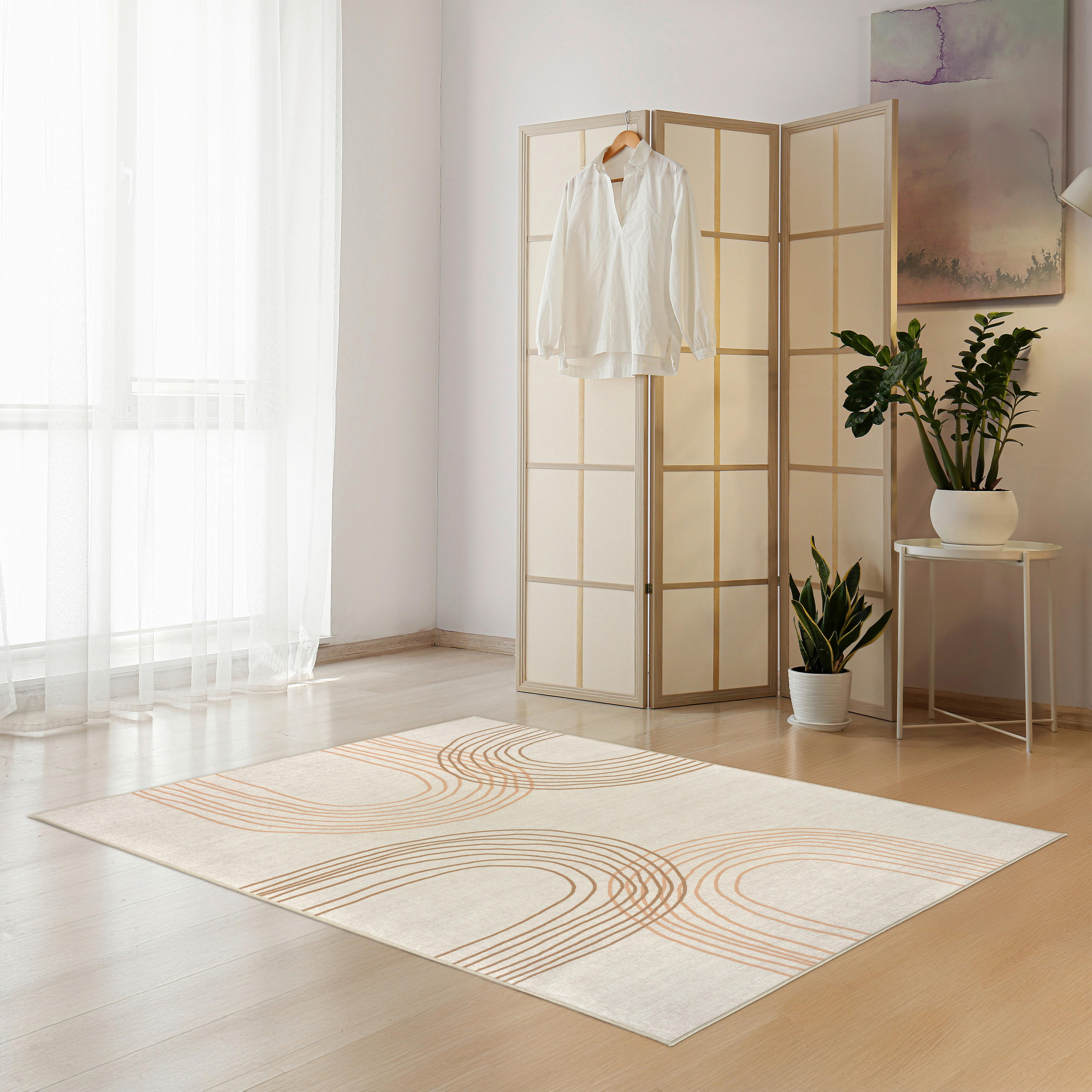 FLACHWEBETEPPICH 130/190 cm LIVING-URBAN Sandfarben, Cognac  - Sandfarben/Cognac, Design, Kunststoff/Textil (130/190cm) - Lindorug