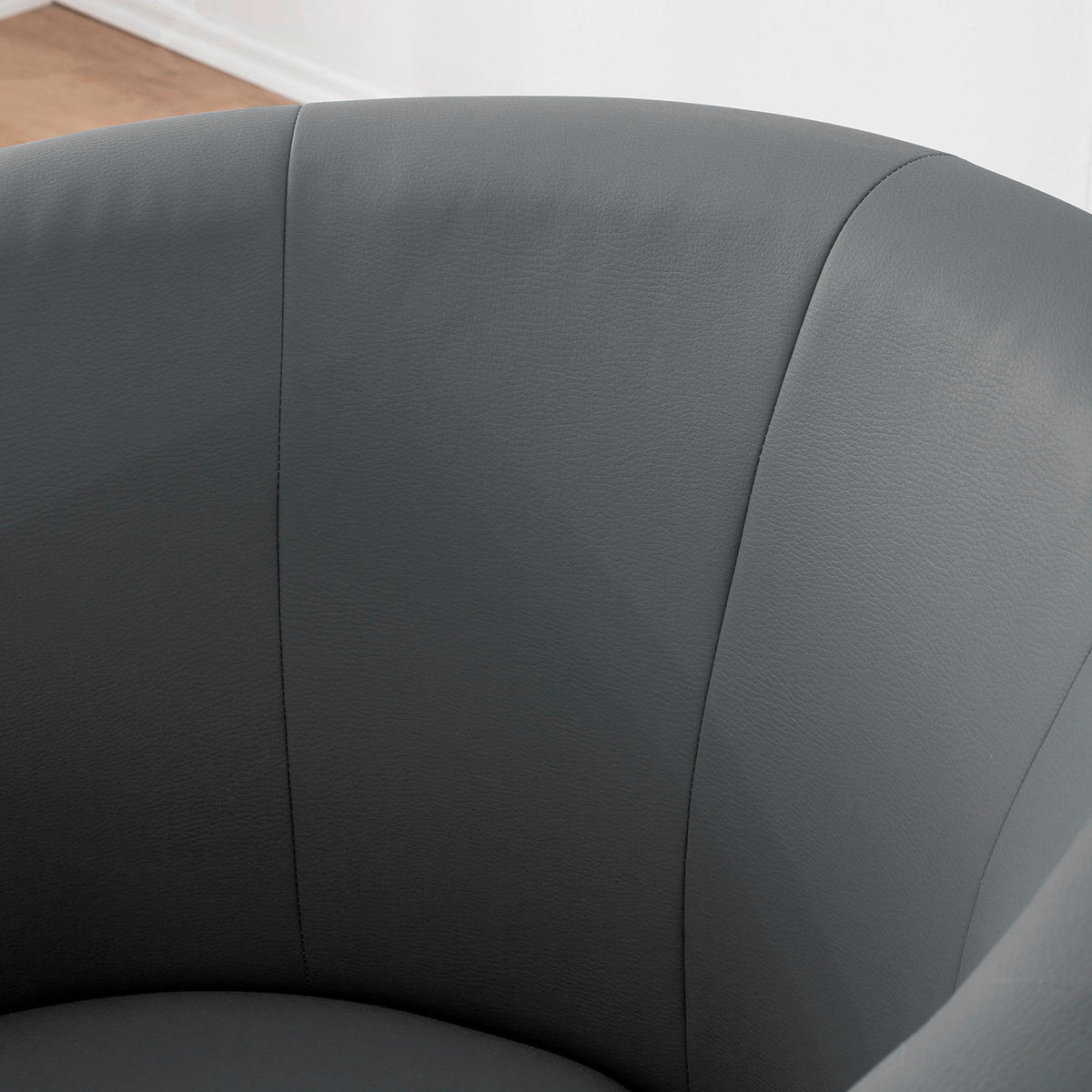 COCKTAILSESSEL Lederlook Grau  - Schwarz/Grau, Design, Kunststoff/Textil (66/75/56cm) - Livetastic