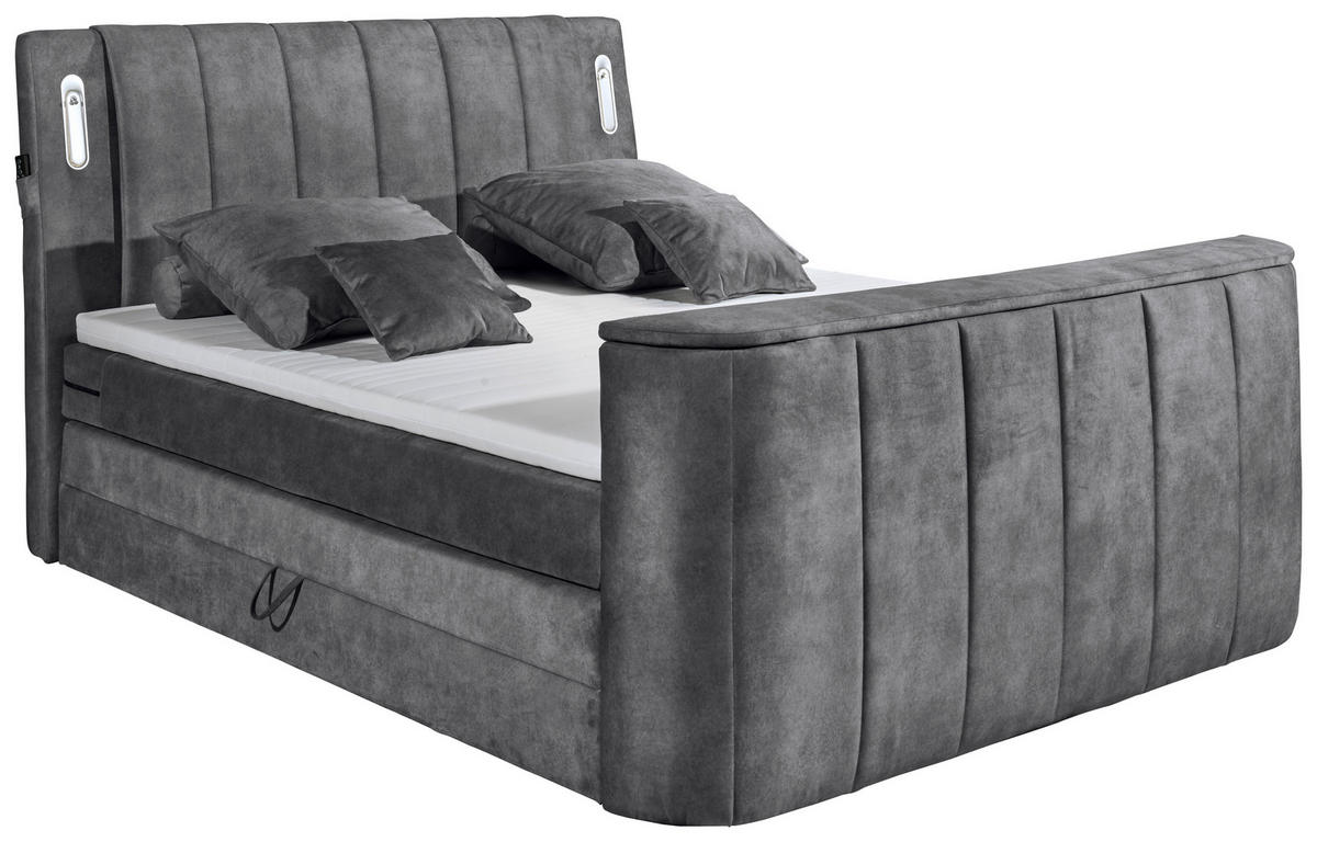 BOXSPRINGBETT 180/200 cm  in Anthrazit  - Anthrazit, MODERN, Holzwerkstoff/Kunststoff (180/200cm) - MID.YOU