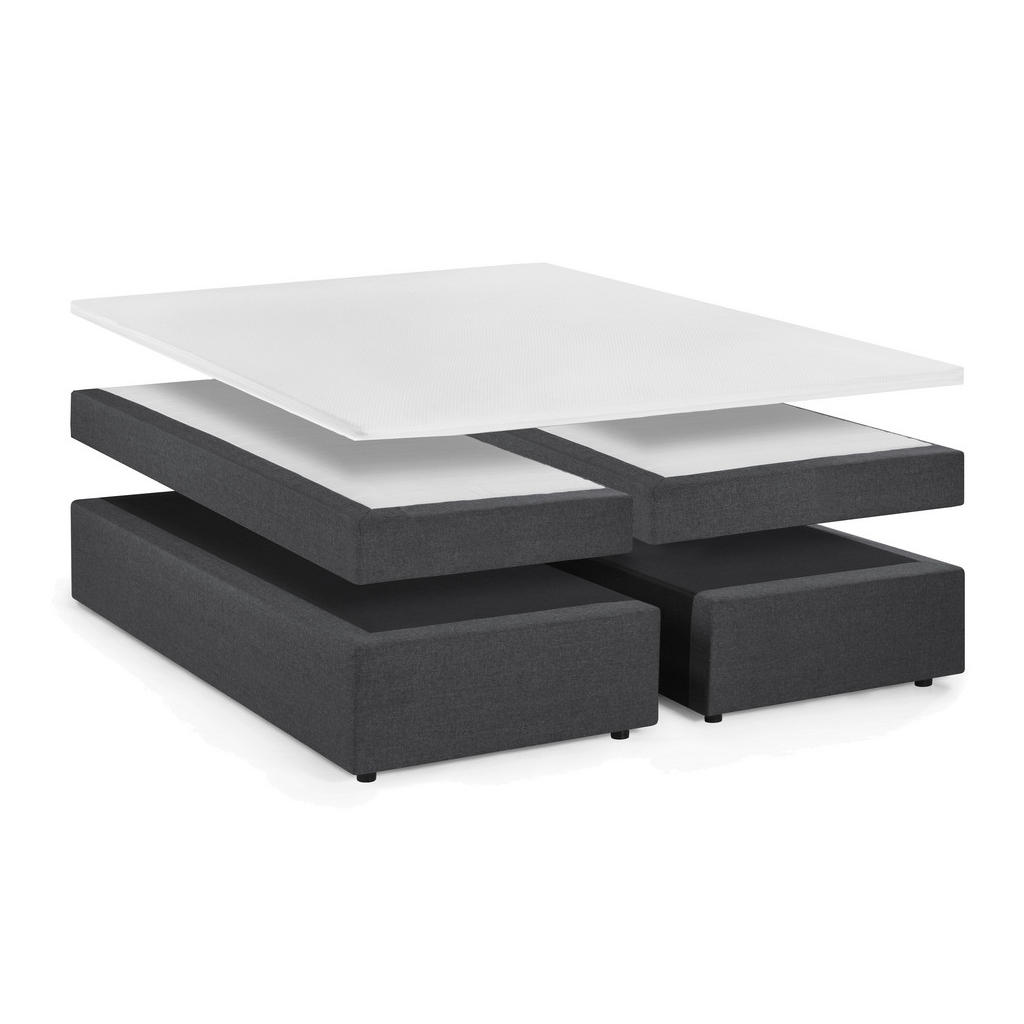 Thumbnail - Livetastic Boxspringbett, Weiß, Dunkelgrau, Textil, H3, Höhe ca. 17 cm, 180x200 cm, Matratze durchgehend, Schlafzimmer, ...