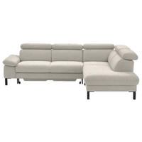 ECKSOFA in Flachgewebe Beige  - Beige/Schwarz, Design, Holzwerkstoff/Textil (272/217cm) - Pure Home Comfort