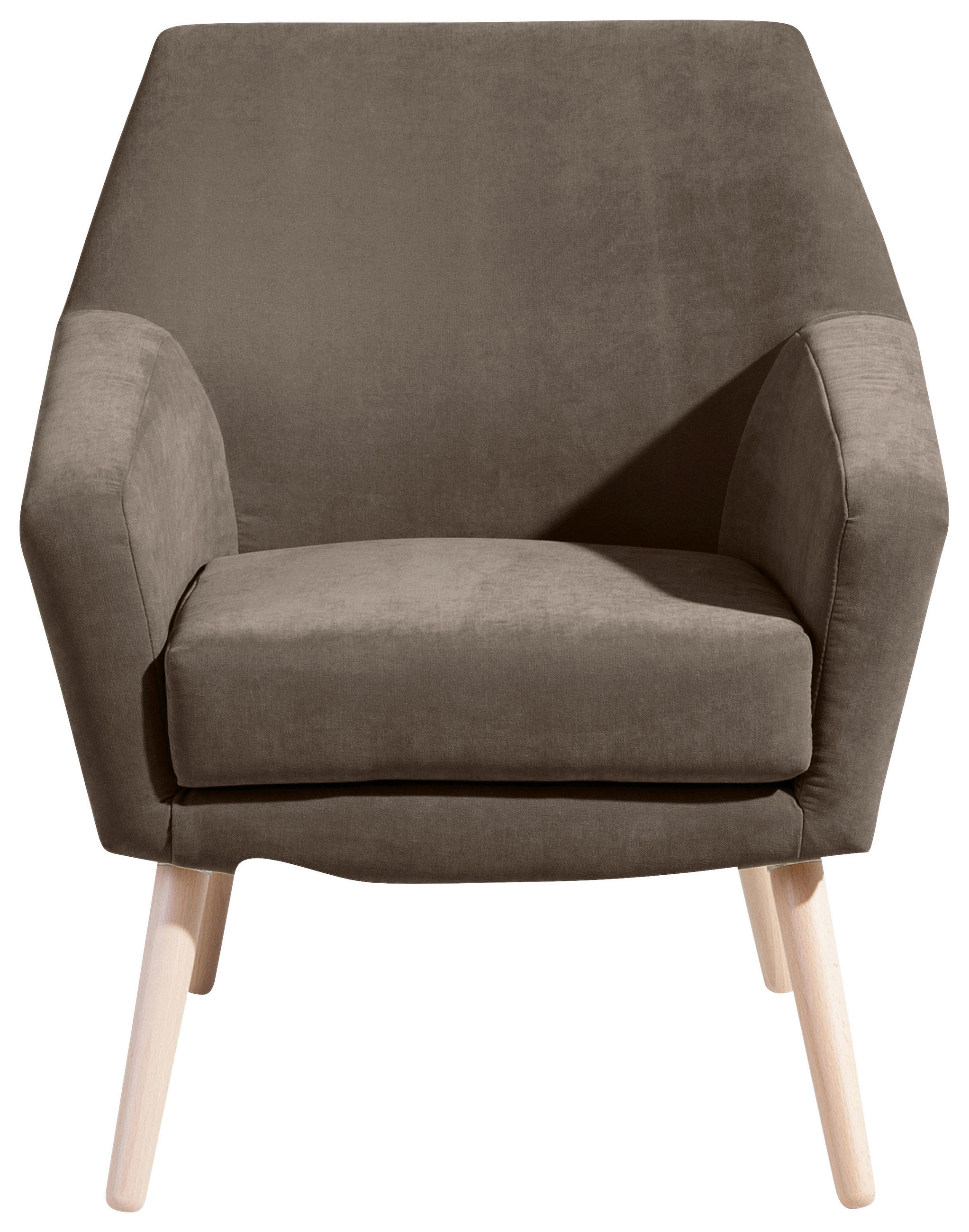 SESSEL in Velours Sahara  - Buchefarben/Sahara, Design, Holz/Textil (67/81/71cm) - Max Winzer