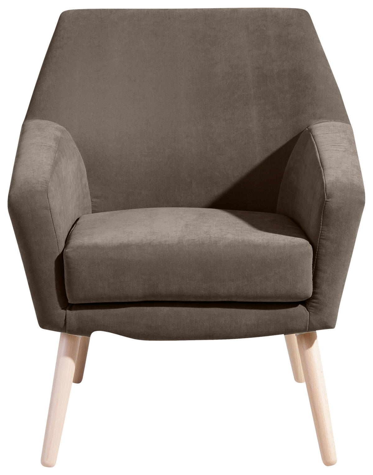 SESSEL in Velours Sahara  - Buchefarben/Sahara, Design, Holz/Textil (67/81/71cm) - Max Winzer