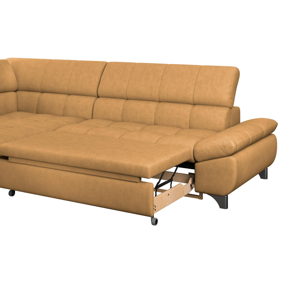 ECKSOFA Goldfarben Chenille  - Chromfarben/Goldfarben, KONVENTIONELL, Textil/Metall (234/312cm) - Livetastic