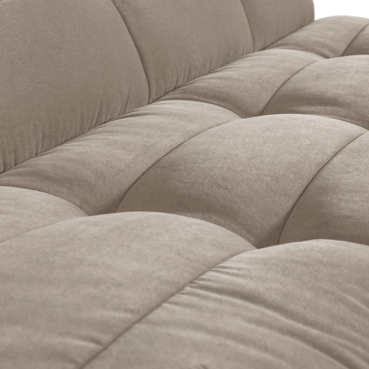 SITZBANK 164/86/75 cm Samt Taupe Kunststoff  - Taupe/Schwarz, MODERN, Kunststoff/Textil (164/86/75cm) - Livetastic