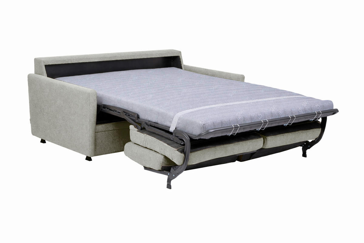 SCHLAFSOFA Chenille Hellgrau  - Hellgrau/Schwarz, Design, Textil (176/80/95cm) - Livetastic