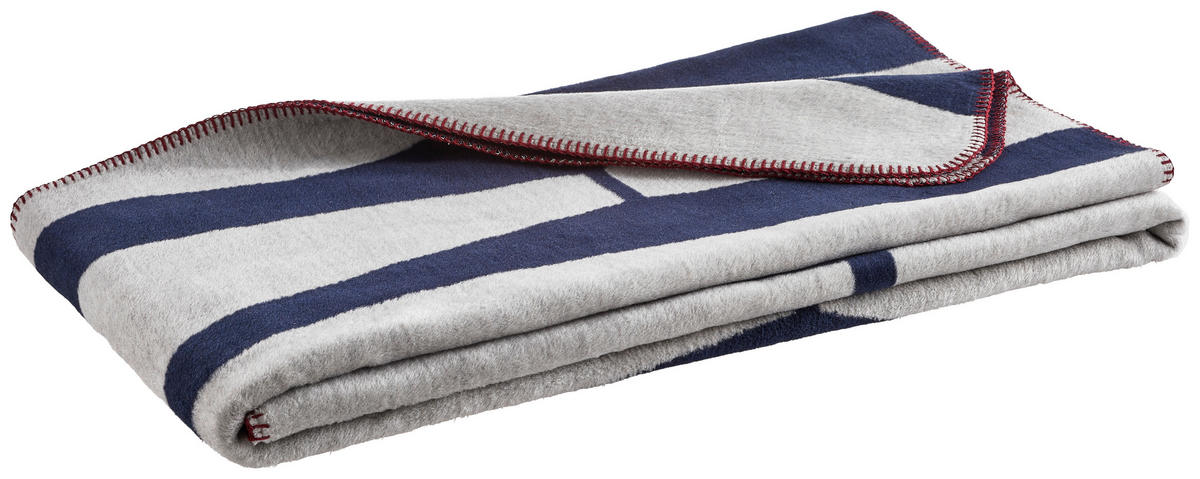 WOHNDECKE DECOUPAGE 150/200 cm  - Silberfarben/Dunkelblau, Design, Textil (150/200cm) - Dieter Knoll