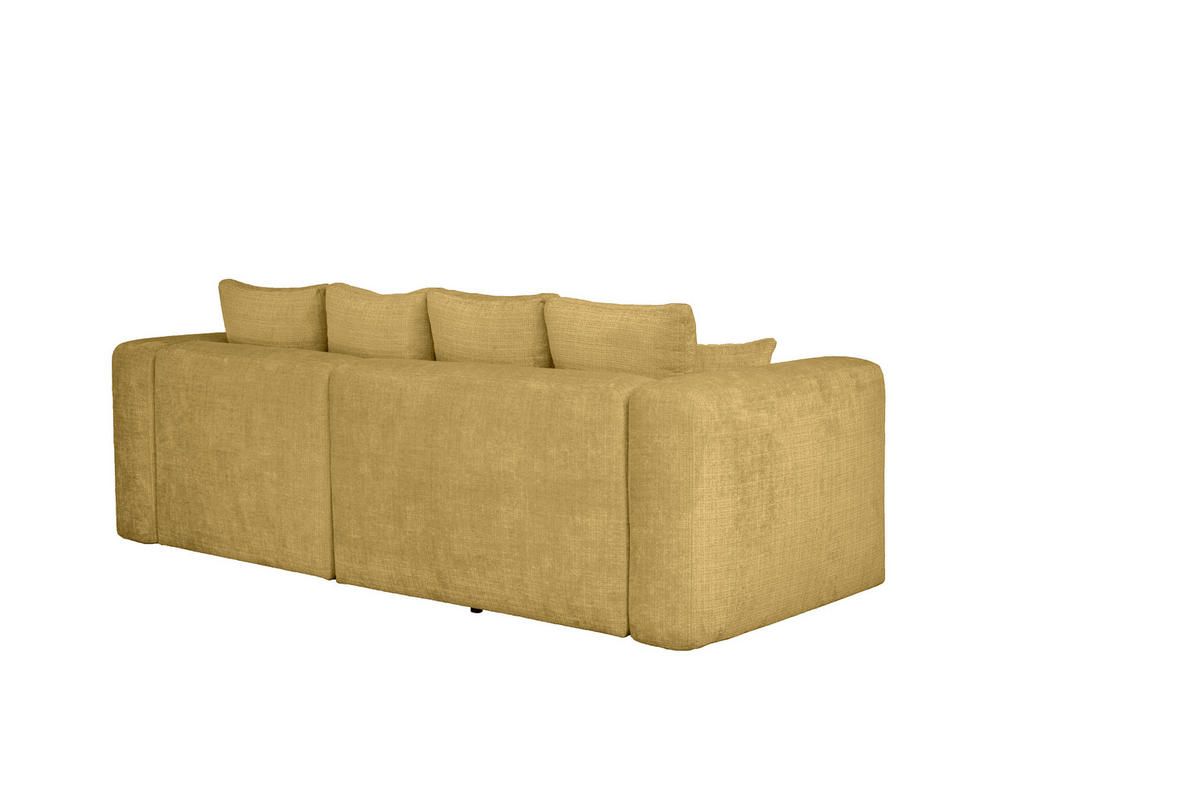 ECKSOFA Goldfarben Chenille Zierkissen, Rückenkissen, Rücken echt  - Goldfarben/Schwarz, MODERN, Kunststoff/Textil (276/188cm) - Milino
