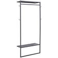 GARDEROBE  in 80/182/30 cm  - Schwarz, Design, Metall (80/182/30cm) - Xora