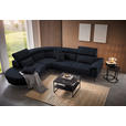 ECKSOFA in Samt Dunkelgrau  - Dunkelgrau/Schwarz, Design, Textil/Metall (264/299cm) - Novel