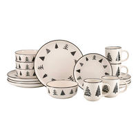 Serviciu De Masă Complet 16 piese  - alb/negru, Basics, ceramică - Creatable