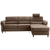 ECKSOFA in Lederlook Braun  - Schwarz/Braun, Modern, Holz/Textil (279/176cm) - Livetastic