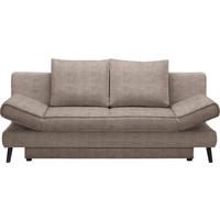 SCHLAFSOFA in Webstoff Taupe  - Taupe/Schwarz, Design, Textil/Metall (200/85/90cm) - Xora