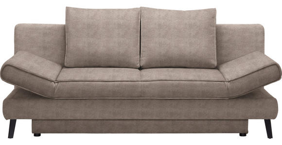SCHLAFSOFA in Webstoff Taupe - Taupe/Schwarz, Design, Textil/Metall (200/85/90cm) - Xora