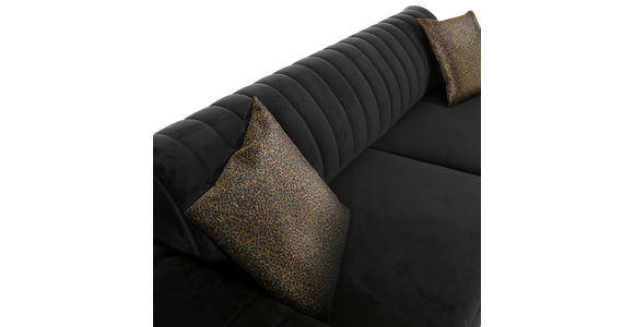 BIGSOFA in Samt Schwarz  - Goldfarben/Multicolor, Trend, Textil/Metall (235/90/100cm) - Carryhome