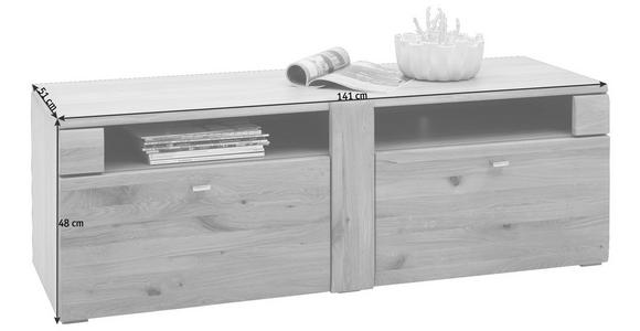 LOWBOARD 141/48/51 cm - Eichefarben/Alufarben, KONVENTIONELL, Holz/Holzwerkstoff (141/48/51cm) - Voleo