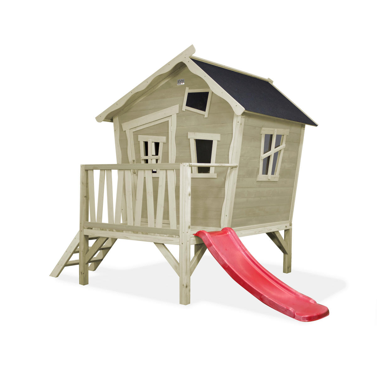 SPIELHAUS  - Beige/Rot, KONVENTIONELL, Holz (269/184/227cm) - EXIT Toys